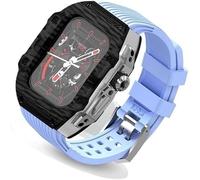 NHYHEHMR Cinghia di orologio in gomma fluoro ultra 49 mm+kit di modifica della fibra di carbonio in fibra di carbonio , per cinghia di copertura di sostituzione , per iwatch 8 7 6 5 4 SE 45mm 44 mm