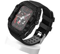 NHYHEHMR Cinghia di orologio in gomma fluoro ultra 49 mm+kit di modifica della fibra di carbonio in fibra di carbonio , per cinghia di copertura di sostituzione , per iwatch 8 7 6 5 4 SE 45mm 44 mm