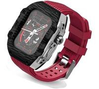 NHYHEHMR Cinghia di orologio in gomma fluoro ultra 49 mm+kit di modifica della fibra di carbonio in fibra di carbonio , per cinghia di copertura di sostituzione , per iwatch 8 7 6 5 4 SE 45mm 44 mm
