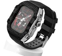 NHYHEHMR Cinghia di orologio in gomma fluoro ultra 49 mm+kit di modifica della fibra di carbonio in fibra di carbonio , per cinghia di copertura di sostituzione , per iwatch 8 7 6 5 4 SE 45mm 44 mm