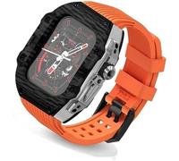 NHYHEHMR Cinghia di orologio in gomma fluoro ultra 49 mm+kit di modifica della fibra di carbonio in fibra di carbonio , per cinghia di copertura di sostituzione , per iwatch 8 7 6 5 4 SE 45mm 44 mm