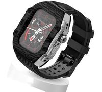 NHYHEHMR Cinghia di orologio in gomma fluoro ultra 49 mm+kit di modifica della fibra di carbonio in fibra di carbonio , per cinghia di copertura di sostituzione , per iwatch 8 7 6 5 4 SE 45mm 44 mm