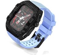 NHYHEHMR Cinghia di orologio in gomma fluoro ultra 49 mm+kit di modifica della fibra di carbonio in fibra di carbonio , per cinghia di copertura di sostituzione , per iwatch 8 7 6 5 4 SE 45mm 44 mm