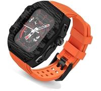 NHYHEHMR Cinghia di orologio in gomma fluoro ultra 49 mm+kit di modifica della fibra di carbonio in fibra di carbonio , per cinghia di copertura di sostituzione , per iwatch 8 7 6 5 4 SE 45mm 44 mm