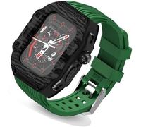 NHYHEHMR Cinghia di orologio in gomma fluoro ultra 49 mm+kit di modifica della fibra di carbonio in fibra di carbonio , per cinghia di copertura di sostituzione , per iwatch 8 7 6 5 4 SE 45mm 44 mm