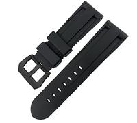NHYHEHMR Classa di glassa di gomma in gomma 24mm 26 mm per luminor sommersi alla cinghia di orologio sportivo silicone colorato/nero nero 1/26mm