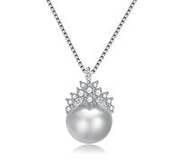 NHYHEHMR Collana di perle alla moda 925 Gioielli con ciondolo con gioia di zircone per le donne un regalo di gioielli per feste di matrimonio