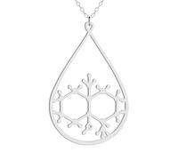 NHYHEHMR Collana di serotonina d'argento per donne e uomini, collane di molecole di dopamina collana di formula chimica, biochimica a pendente a pendente serotonina caffeina
