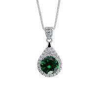 NHYHEHMR Collier en moissanite pour femme 1 ct Coupe ronde Couleur D VVS1 en argent sterling 925 avec pendentif en moissanite avec certificat