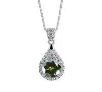 NHYHEHMR Collier en moissanite pour femme 1 ct Coupe ronde Couleur D VVS1 en argent sterling 925 avec pendentif en moissanite avec certificat