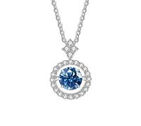 NHYHEHMR Collier en moissanite rond 1 ct pour femme Couleur D VVS1 en argent sterling avec pendentif en moissanite avec certificat