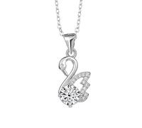 NHYHEHMR Collier en moissanite ronde 1 ct pour femme - Couleur D - Pendentif diamant VVS1 - En argent sterling 925 - Avec certificat