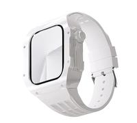 NHYHEHMR Custodia di modifica dell'orologio trasparente di lusso ， per cinghia di gomma MOD MOD fai -da -te 45 mm 45 mm ， per banda 45/44 mm SE 8 7 6 5 4 SE