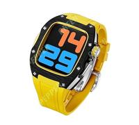 NHYHEHMR Custodia in fibra di carbonio per banda 44 mm 45 mm cinghia di gomma fluoro per iWatch Serie 7 6 5 4 SE Accessori di modifica fai -da -te fai da te