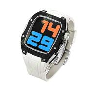 NHYHEHMR Custodia in fibra di carbonio per banda 44 mm 45 mm cinghia di gomma fluoro per iWatch Serie 7 6 5 4 SE Accessori di modifica fai -da -te fai da te