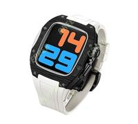 NHYHEHMR Custodia in fibra di carbonio per banda 44 mm 45 mm cinghia di gomma fluoro per iWatch Serie 7 6 5 4 SE Accessori di modifica fai -da -te fai da te