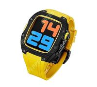 NHYHEHMR Custodia in fibra di carbonio per banda 44 mm 45 mm cinghia di gomma fluoro per iWatch Serie 7 6 5 4 SE Accessori di modifica fai -da -te fai da te