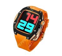 NHYHEHMR Custodia in fibra di carbonio per banda 44 mm 45 mm cinghia di gomma fluoro per iWatch Serie 7 6 5 4 SE Accessori di modifica fai -da -te fai da te