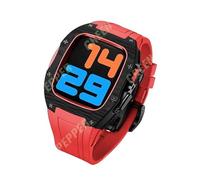 NHYHEHMR Custodia in fibra di carbonio per banda 44 mm 45 mm cinghia di gomma fluoro per iWatch Serie 7 6 5 4 SE Accessori di modifica fai -da -te fai da te