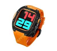 NHYHEHMR Custodia in fibra di carbonio per banda 44 mm 45 mm cinghia di gomma fluoro per iWatch Serie 7 6 5 4 SE Accessori di modifica fai -da -te fai da te