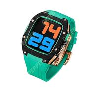 NHYHEHMR Custodia in fibra di carbonio per banda 44 mm 45 mm cinghia di gomma fluoro per iWatch Serie 7 6 5 4 SE Accessori di modifica fai -da -te fai da te