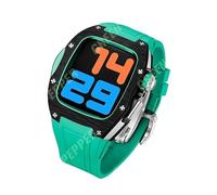 NHYHEHMR Custodia in fibra di carbonio per banda 44 mm 45 mm cinghia di gomma fluoro per iWatch Serie 7 6 5 4 SE Accessori di modifica fai -da -te fai da te