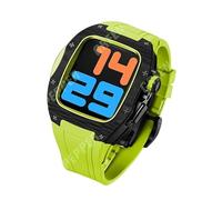 NHYHEHMR Custodia in fibra di carbonio per banda 44 mm 45 mm cinghia di gomma fluoro per iWatch Serie 7 6 5 4 SE Accessori di modifica fai -da -te fai da te