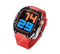 NHYHEHMR Custodia in fibra di carbonio per banda 44 mm 45 mm cinghia di gomma fluoro per iWatch Serie 7 6 5 4 SE Accessori di modifica fai -da -te fai da te