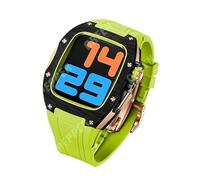 NHYHEHMR Custodia in fibra di carbonio per banda 44 mm 45 mm cinghia di gomma fluoro per iWatch Serie 7 6 5 4 SE Accessori di modifica fai -da -te fai da te