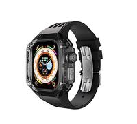 NHYHEHMR Custodia trasparente orologio fluororubber cinghia kit mod con fibbia in metallo , per banda ultra 8 kit di modifica da 49 mm Cannicchiere fluororubber