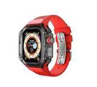 NHYHEHMR Custodia trasparente orologio fluororubber cinghia kit mod con fibbia in metallo , per banda ultra 8 kit di modifica da 49 mm Cannicchiere fluororubber