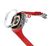 NHYHEHMR Custodia trasparente orologio fluororubber cinghia kit mod con fibbia in metallo , per banda ultra 8 kit di modifica da 49 mm Cannicchiere fluororubber