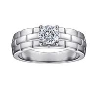 NHYHEHMR Dainty Rings for Women, Ring Women Solitaire 4 Claws Round 5MM Cubic Zirconia Rings