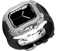 NHYHEHMR Diamond Face Watch Cover in lega di titanio, per serie 8/7/5/5/4/se, custodia di ricambio da uomo, per iWatch 45/44 mm, in acciaio inox, 44mm, A