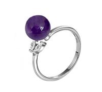 NHYHEHMR Donne Anello ad anello regolabile Ametista Open Anethy con zirconia a foglia Circolo di circo di dito stretto gioielli per il regalo per la mamma per la mamma