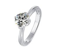 NHYHEHMR Engagement Rings for Women, Ring for Women Moissanite Ring Vintage 4 Prong Solitaire Round 1ct