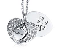 NHYHEHMR Ero il suo angelo principale che è nella mia collana collana di urna cremazione appesi ali del cuore