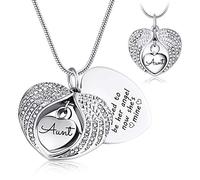 NHYHEHMR Ero il suo angelo principale che è nella mia collana collana di urna cremazione appesi ali del cuore