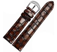 NHYHEHMR Fashion genuine leather watchband Clear personality crocodile texture strap bracelet Wrist watch band 18mm 20mm 22mm blue