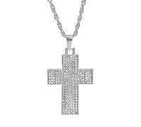 NHYHEHMR Fashion Women & Men Rhinestone Cross Pendants Necklaces Hip Hop Jewelry Long Chain gift Large Collection Of Cross