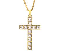 NHYHEHMR Fashion Women & Men Rhinestone Cross Pendants Necklaces Hip Hop Jewelry Long Chain gift Large Collection Of Cross