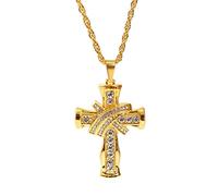 NHYHEHMR Fashion Women & Men Rhinestone Cross Pendants Necklaces Hip Hop Jewelry Long Chain gift Large Collection Of Cross