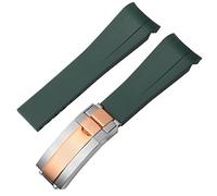 NHYHEHMR for Rubber Watch Strap Male ditongna Green Water Ghost Diver Green Silicone 20mm 21mm Watch Band (Color : Blue-Room Rose, Size : 21mm)