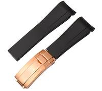 NHYHEHMR for Rubber Watch Strap Male ditongna Green Water Ghost Diver Green Silicone 20mm 21mm Watch Band (Color : Blue-Room Rose, Size : 21mm)
