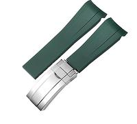 NHYHEHMR for Rubber Watch Strap Male ditongna Green Water Ghost Diver Green Silicone 20mm 21mm Watch Band (Color : Blue-Room Rose, Size : 21mm)