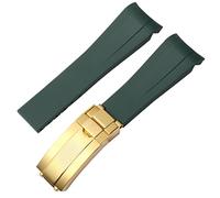 NHYHEHMR for Rubber Watch Strap Male ditongna Green Water Ghost Diver Green Silicone 20mm 21mm Watch Band (Color : Blue-Room Rose, Size : 21mm)