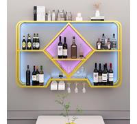 NHYHEHMR Giaccia di esposizioni da vino montato a parete con scaffale di stoccaggio multifunzionale per la casa e ristorante (Black 100x20x70cm)