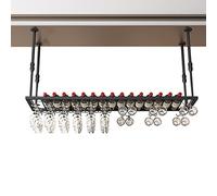 NHYHEHMR Giaccia di vetro di vino sotto mobile, porta di vetro da vino a soffitto, portamette in metallo a impiccagione appesa a bottiglie per il ristorante hotel (dimensioni: 80cmx30cm)