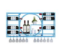 NHYHEHMR Giaccia di vino montato a parete in stile industriale per decorazioni per la casa o ristorante in ferro battuto per armadio da vino (nero 90x11x42cm)