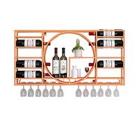 NHYHEHMR Giaccia di vino montato a parete in stile industriale per decorazioni per la casa o ristorante in ferro battuto per armadio da vino (nero 90x11x42cm)